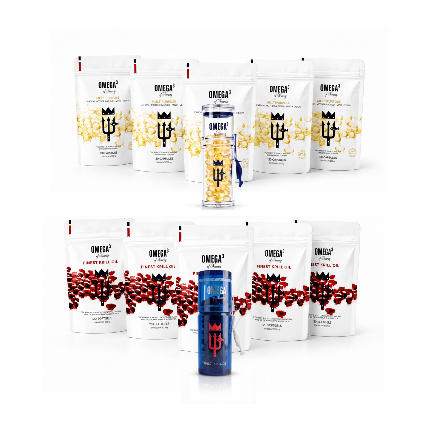 Jahresvorrat Omega-3 & Krill Bundle (2 x 6 x Pouches)