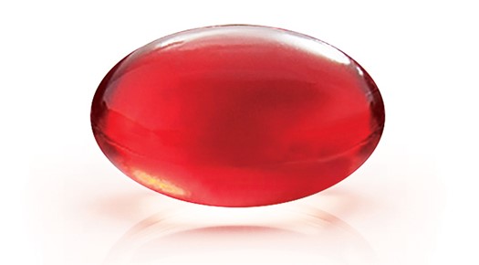 Red krill oil supplement pill